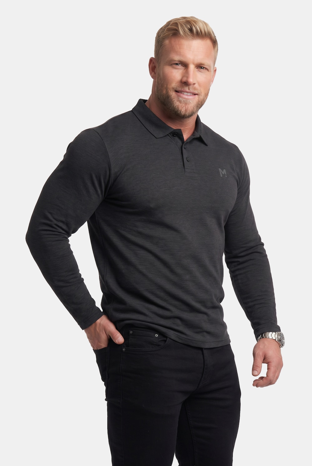 Poloshirt, Basic, Piqué, Langarm, bis 8 XL