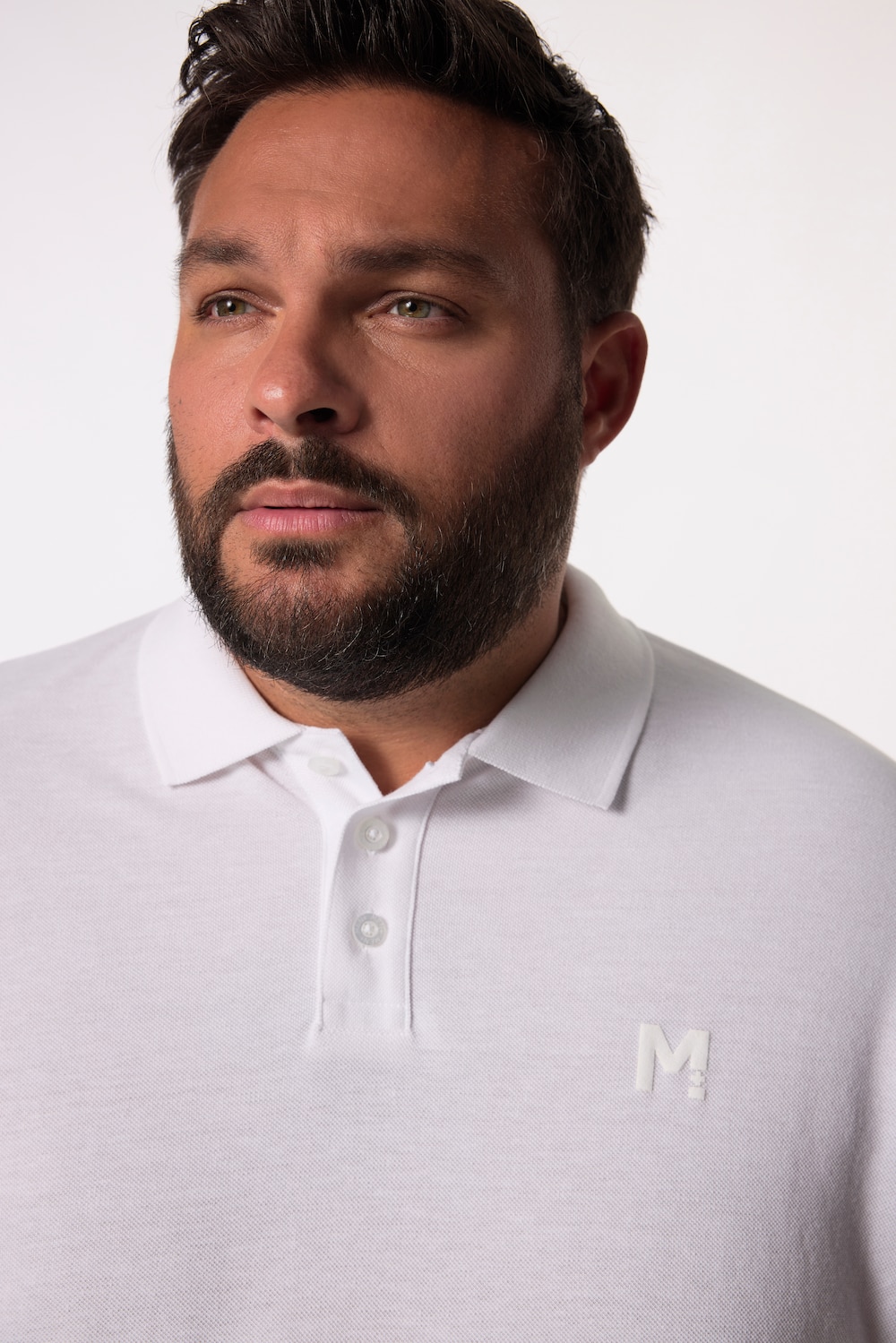 Stora storlekar Pikétröja, Her, vit, storlek: 6XL, Bomull/Polyester, Men Plus
