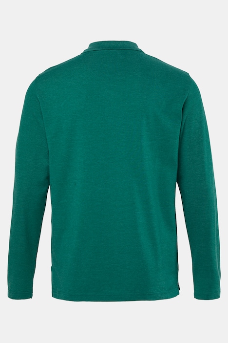 poloshirt, basic, piqué, lange mouwen, tot 8XL