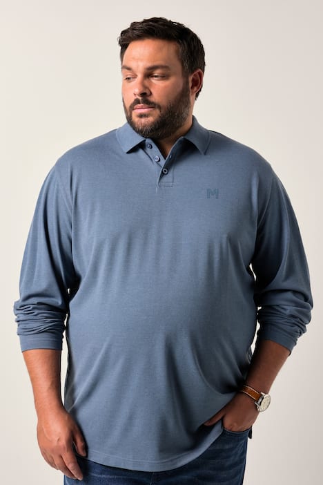 Polo Men+ en maille piquée, manches longues, collection Basic – jusqu'au 8 XL