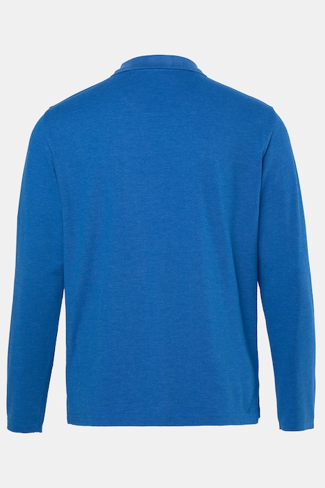 poloshirt, basic, piqué, lange mouwen, tot 8XL