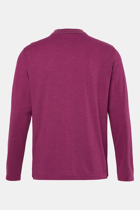 poloshirt, basic, piqué, lange mouwen, tot 8XL