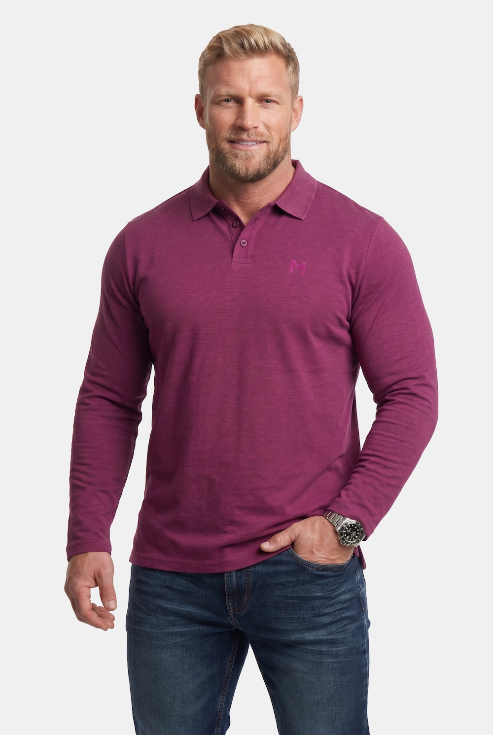 Poloshirt, Basic, Piqué, Langarm, bis 8 XL