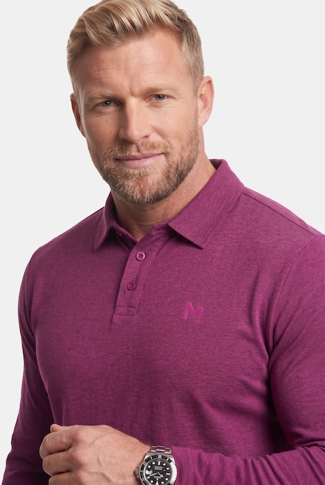 poloshirt, basic, piqué, lange mouwen, tot 8XL