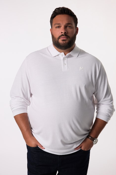 Men+ Poloshirt, Bauchfit, Basic, Piqué, Langarm, bis 8 XL