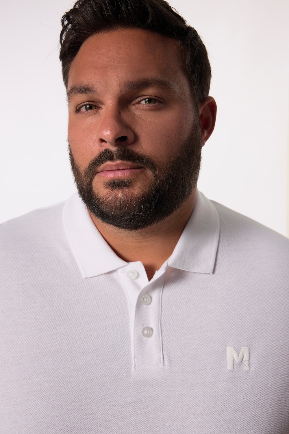 Stora storlekar Pikétröja, Her, vit, storlek: 3XL, Bomull/Polyester, Men Plus