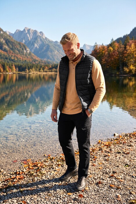 poloshirt, mavevenlig pasform, Basic, piqué, lange ærmer, op til 8XL