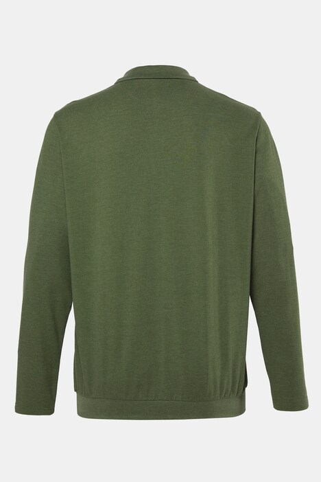 poloshirt, Buik-Fit, basic, piqué, lange mouwen, tot 8XL