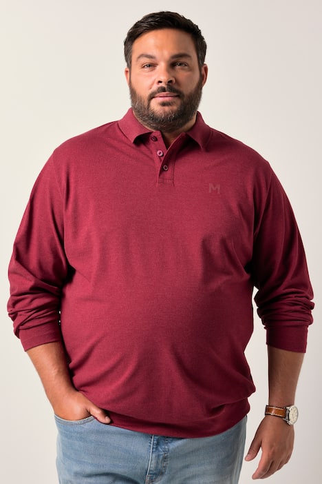 Men+ Poloshirt, Bauchfit, Basic, Piqué, Langarm, bis 10 XL