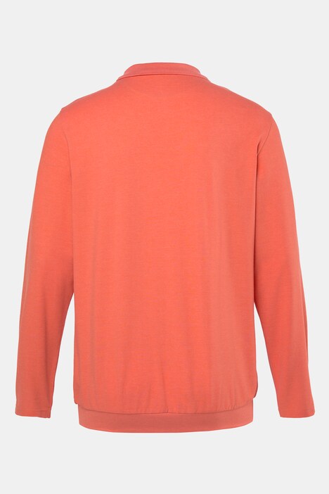 poloshirt, Buik-Fit, basic, piqué, lange mouwen, tot 8XL