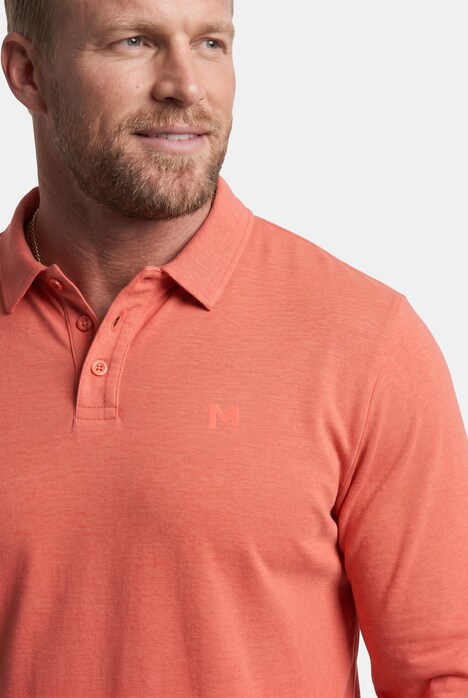 poloshirt, Buik-Fit, basic, piqué, lange mouwen, tot 8XL