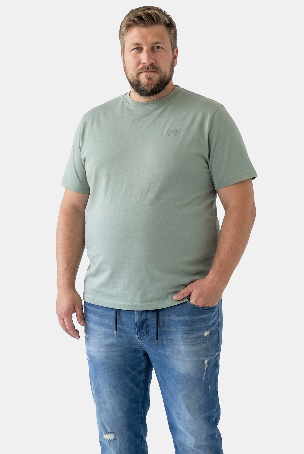 Men+ T-Shirt, Basic, Halbarm, Rundhals, bis 8 XL