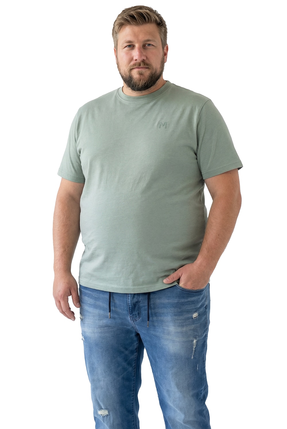 Stora storlekar T-shirt, Her, grå, storlek: 4XL, Bomull/Polyester, Men Plus