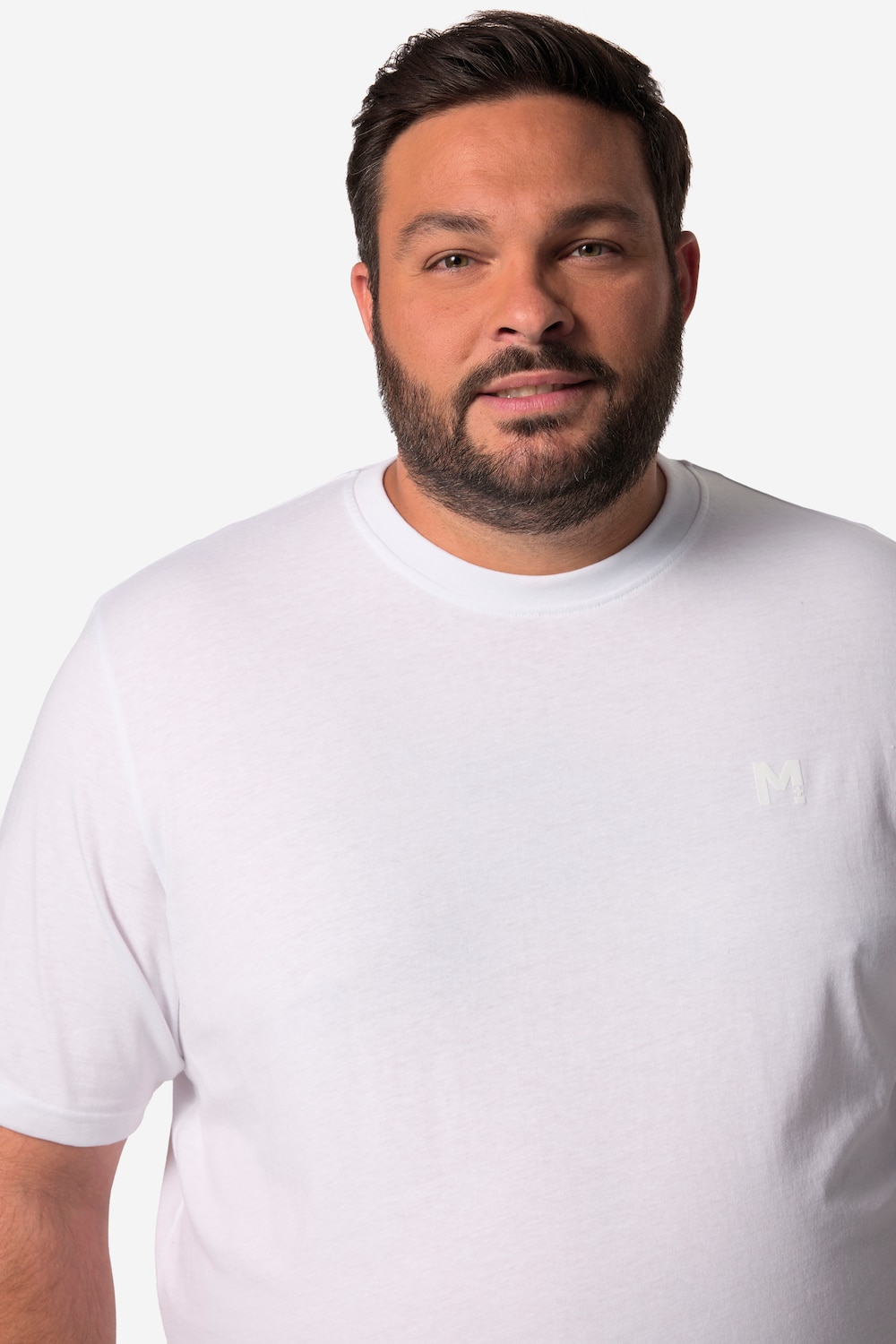 Stora storlekar T-shirt, Her, vit, storlek: XXL, Bomull/Polyester, Men Plus