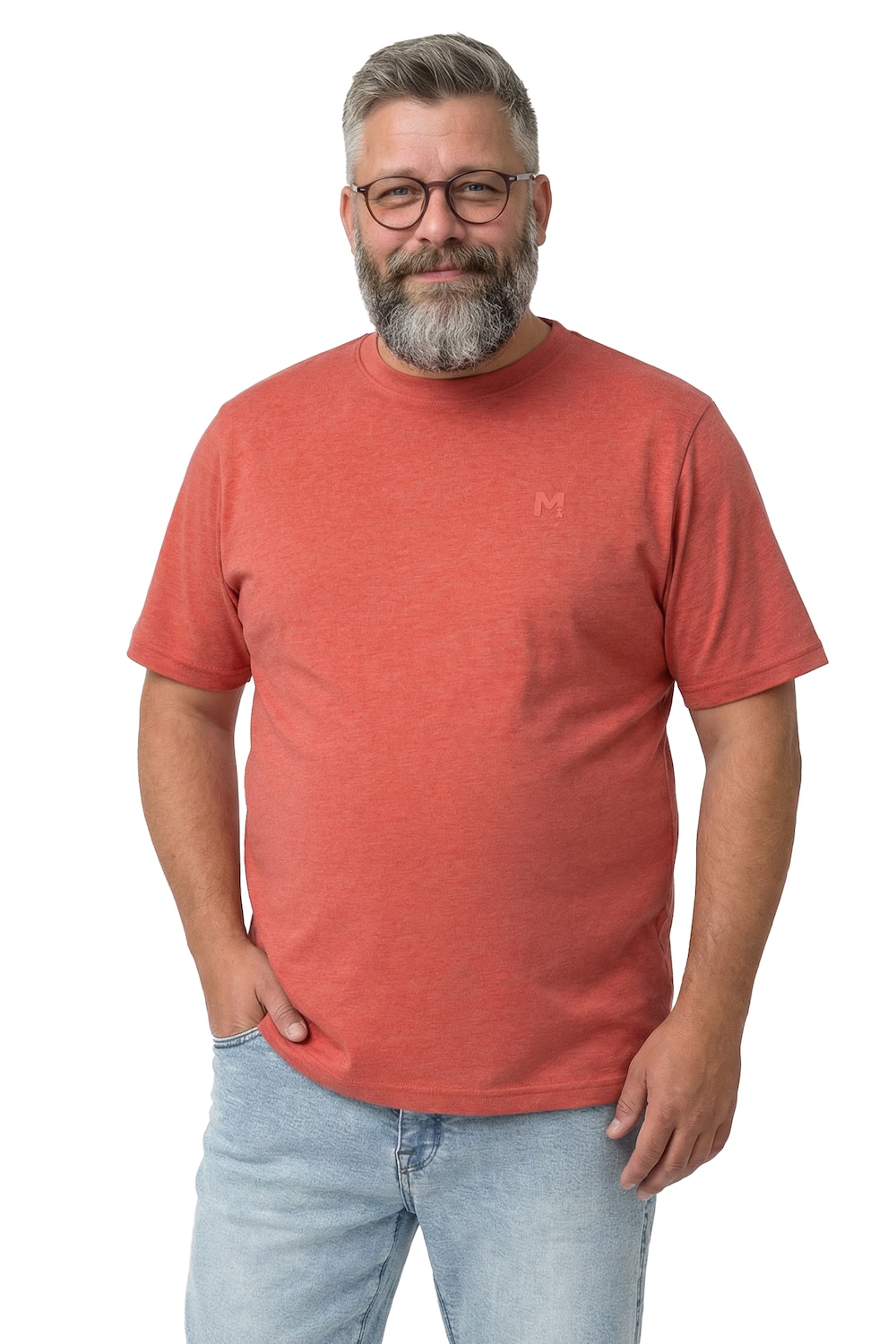 Stora storlekar T-shirt, Her, orange, storlek: 3XL, Bomull/Polyester, Men Plus