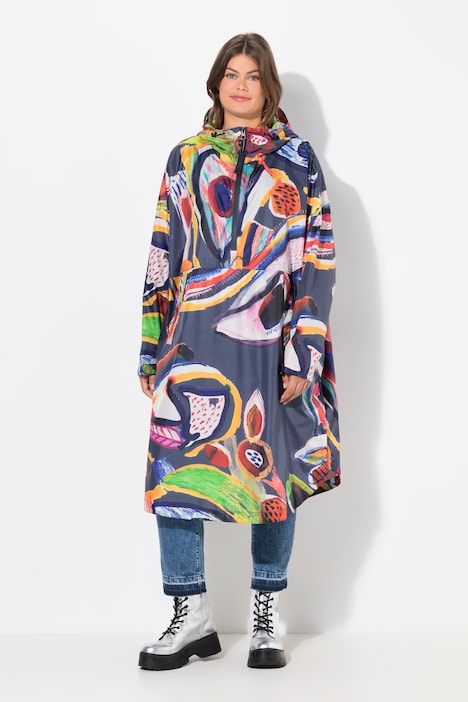 Funktions-Regencape, Unisex, Print, Kapuze