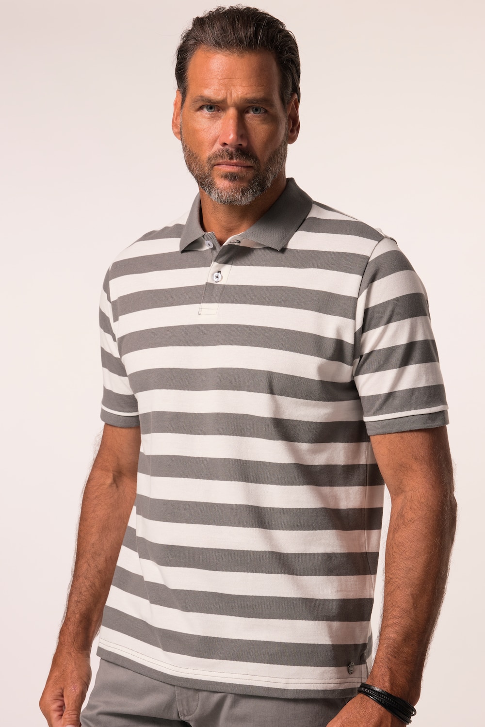 JP 1880 poloshirt, halflange mouw, gestreept, piqué, tot 8XL