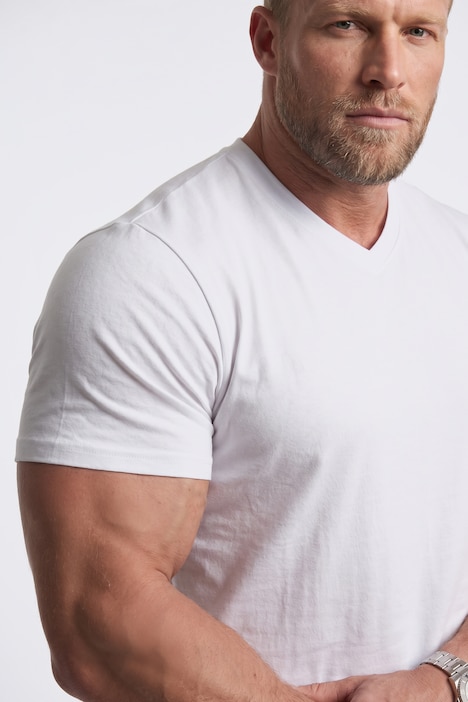 T-Shirt, Basic, Halbarm, V-Ausschnitt, bis 8 XL