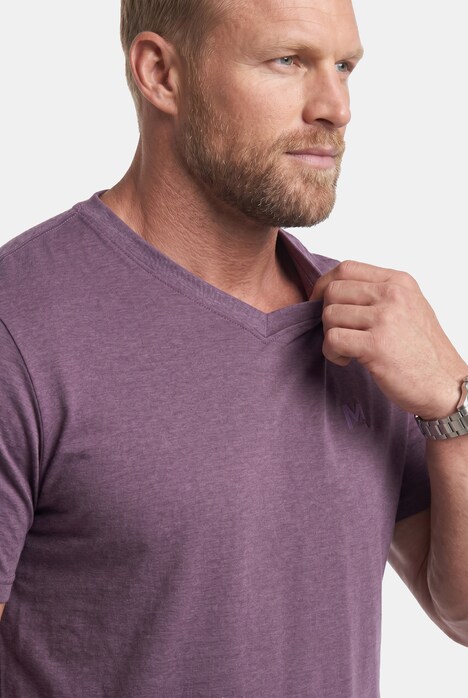 T-shirt, basic, halve mouw, V-hals, t/m 8 XL