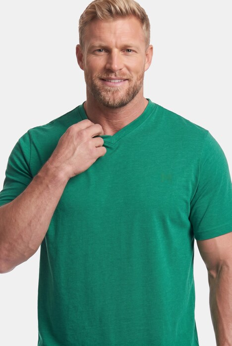 T-shirt, basic, halve mouw, V-hals, t/m 8 XL