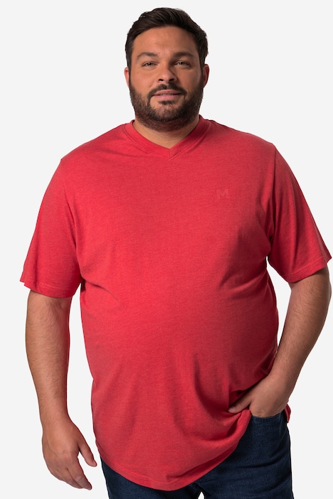 Men+ T-Shirt, Basic, Halbarm, V-Ausschnitt, bis 8 XL