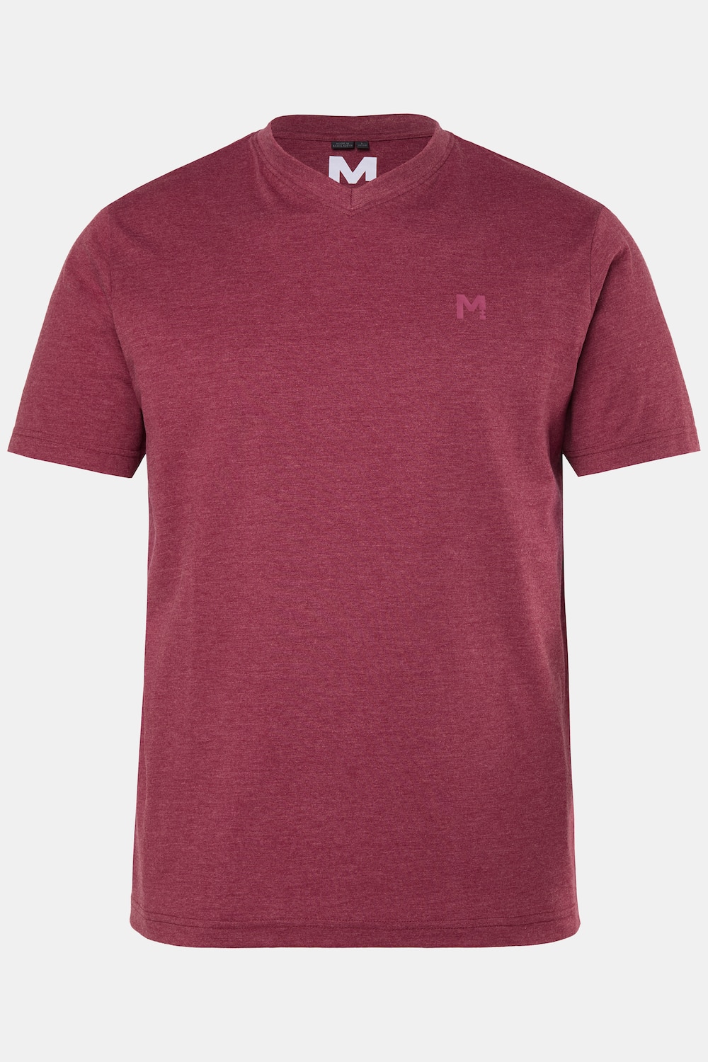 T-shirt, basic, halve mouw, V-hals, t/m 8 XL