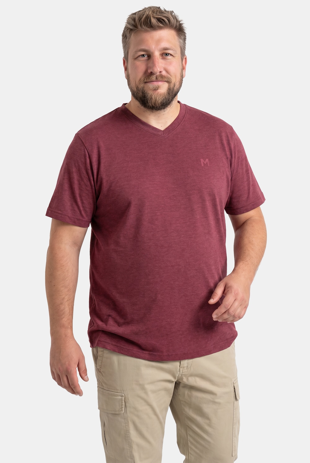 T-Shirt, Basic, Halbarm, V-Ausschnitt, bis 8 XL