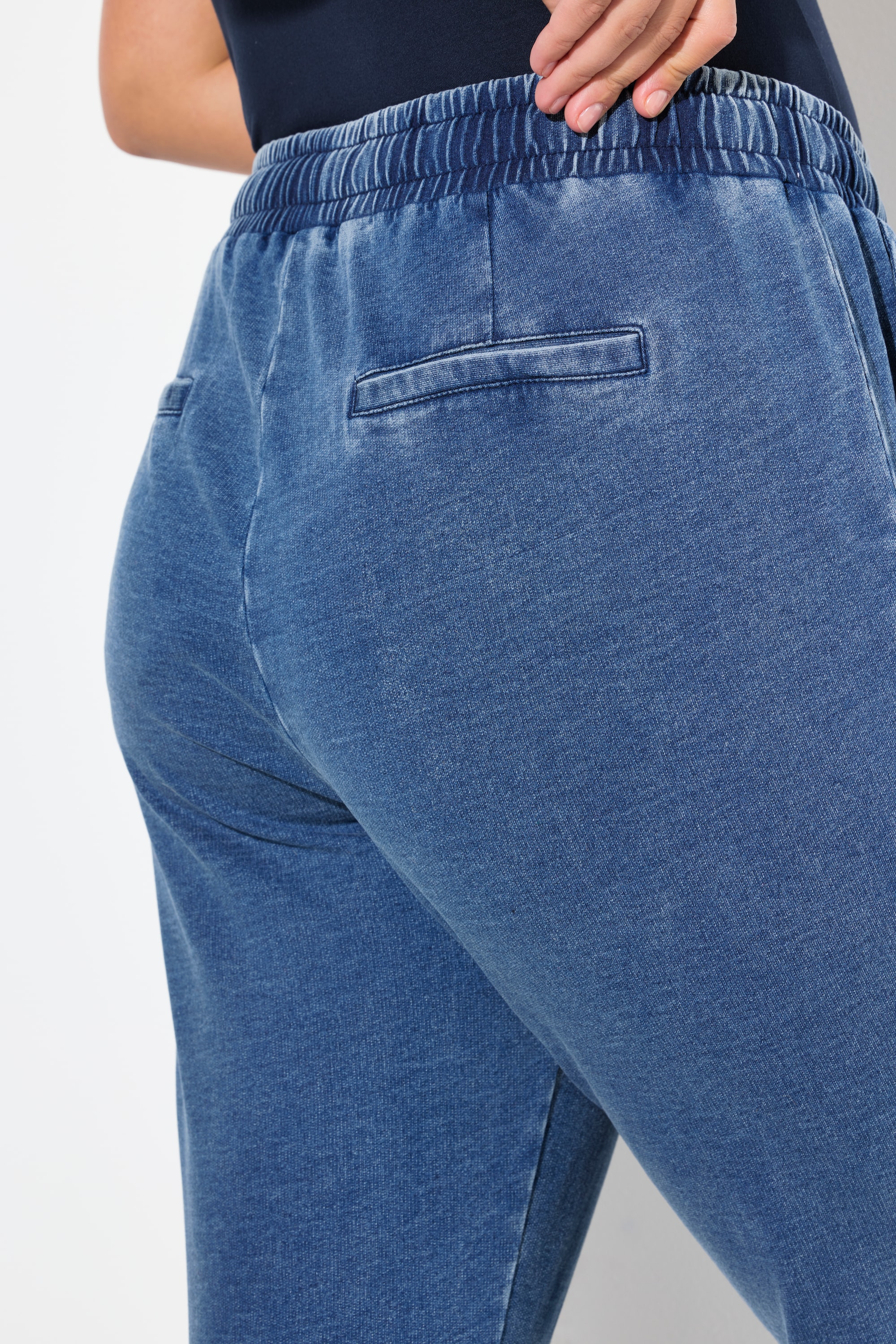 Ulla Popken Damen große Größen Sweathose Rena weites Bein Jeansoptik