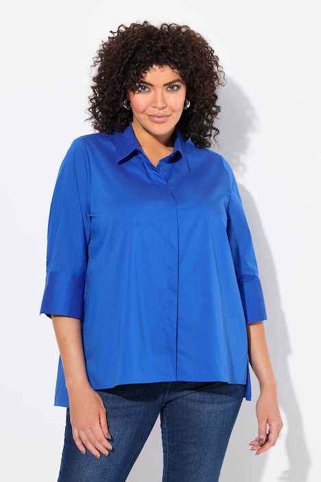 A-Line 3/4 Sleeve Button Down Blouse