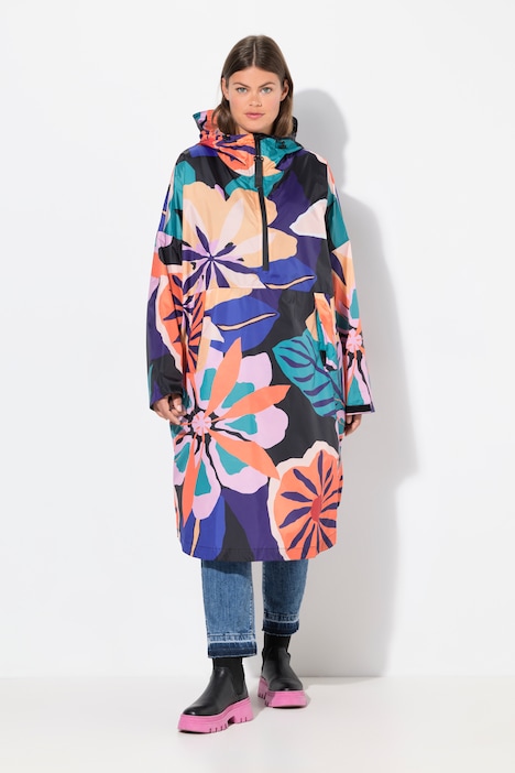 Funktions-Regencape, Unisex, Print, Kapuze