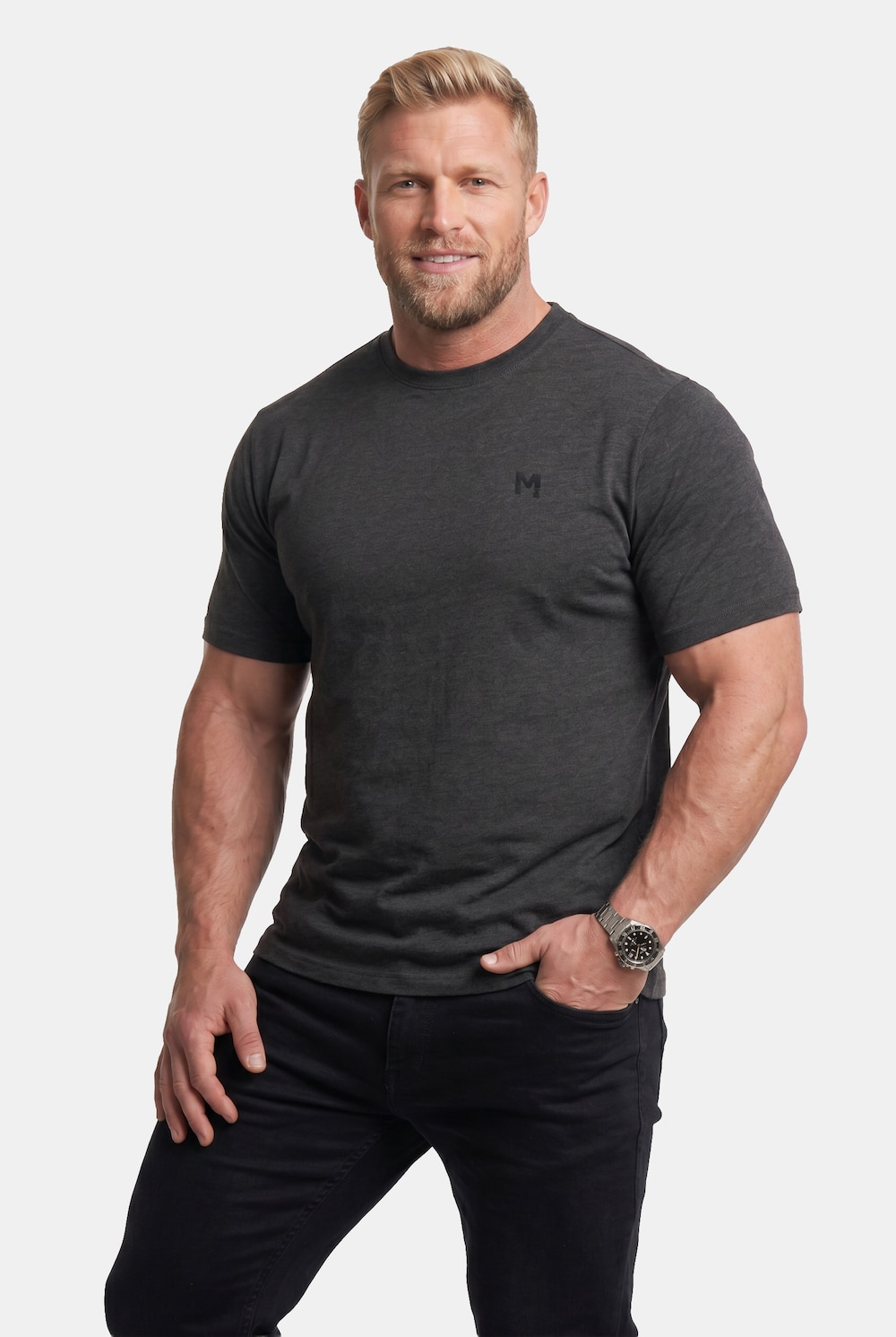 T-Shirt, Basic, 2er-Pack, Halbarm, Rundhals, bis 8 XL
