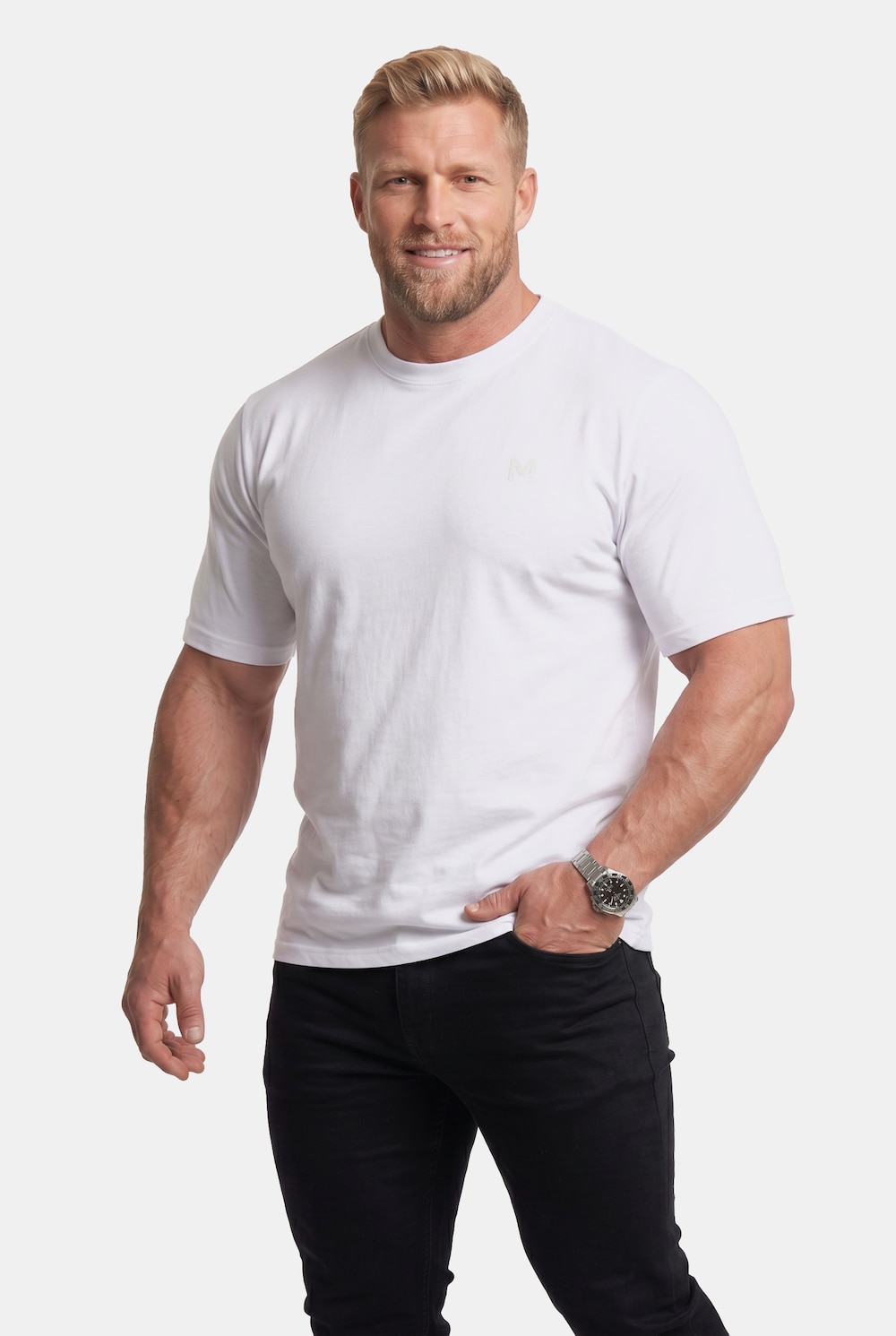 T-Shirt, Basic, 2er-Pack, Halbarm, Rundhals, bis 8 XL
