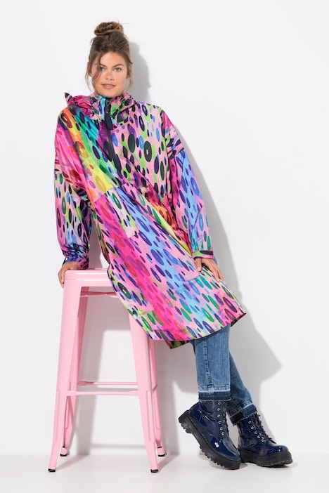 Printed Functional Unisex Hooded Rain Cape