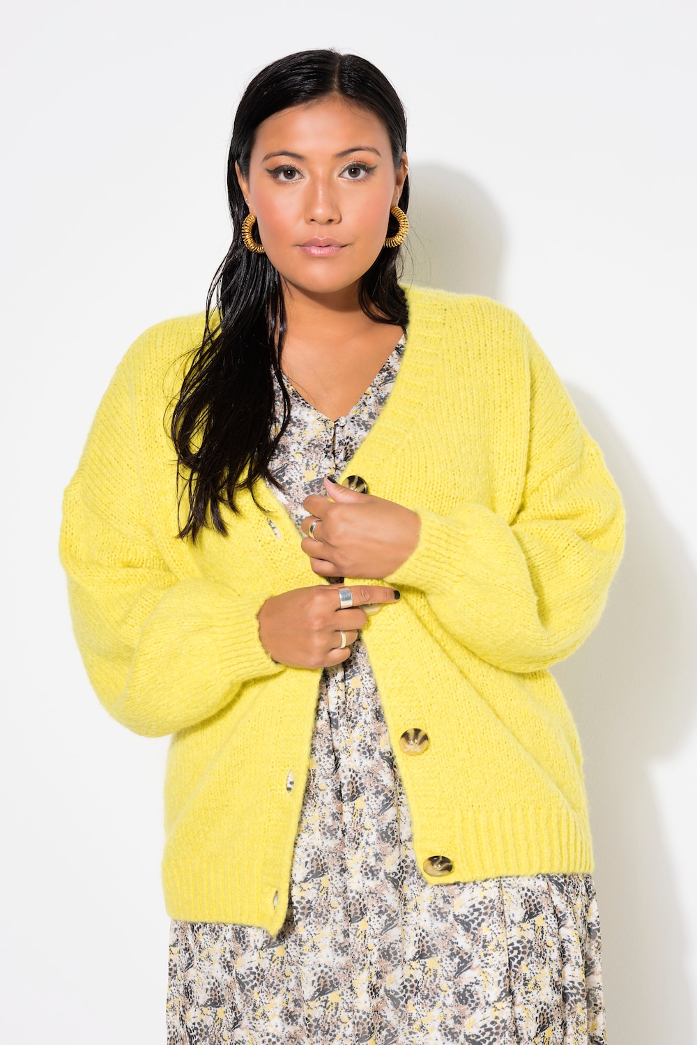 Strickjacke, Oversize Shape, Ballon-Langarm