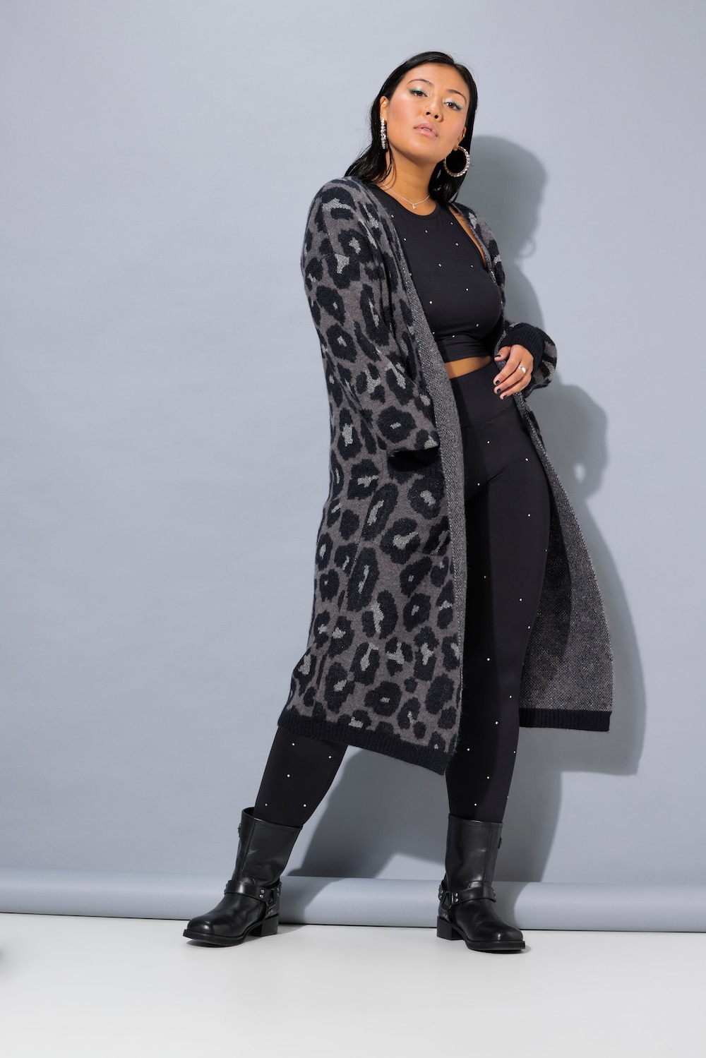 Große Größen Long-Strickjacke, Damen, grün, Größe: 54/56, Synthetische Fasern/Wolle/Polyester, Studio Untold