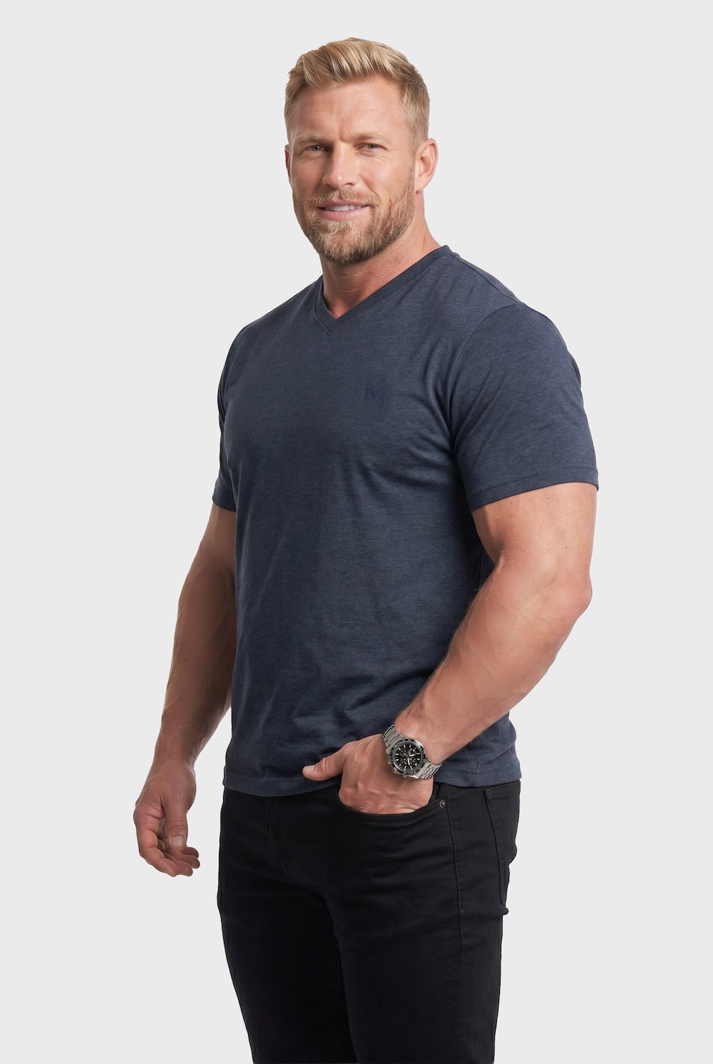 T-Shirt, Basic, 2er-Pack, Halbarm, V-Ausschnitt, bis 8 XL