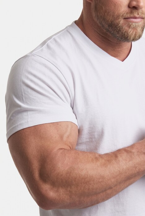 T-Shirt, Basic, 2er-Pack, Halbarm, V-Ausschnitt, bis 8 XL