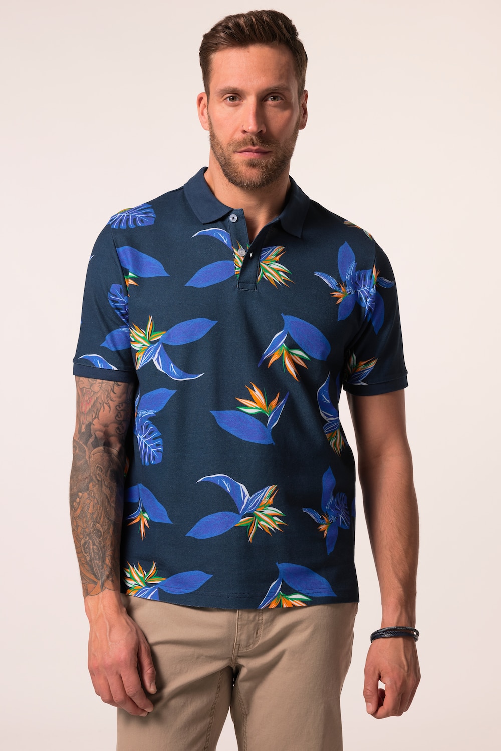 JP1880 poloshirt, korte mouwen, piqué, all-overprint, tot 8XL