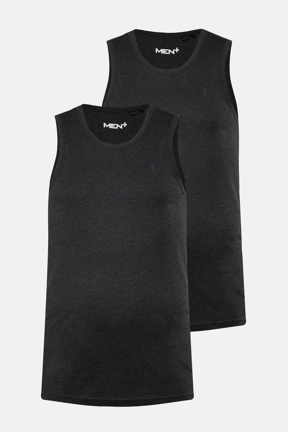 Men+ tanktop, basic, set van 2, ronde hals, tot 8XL