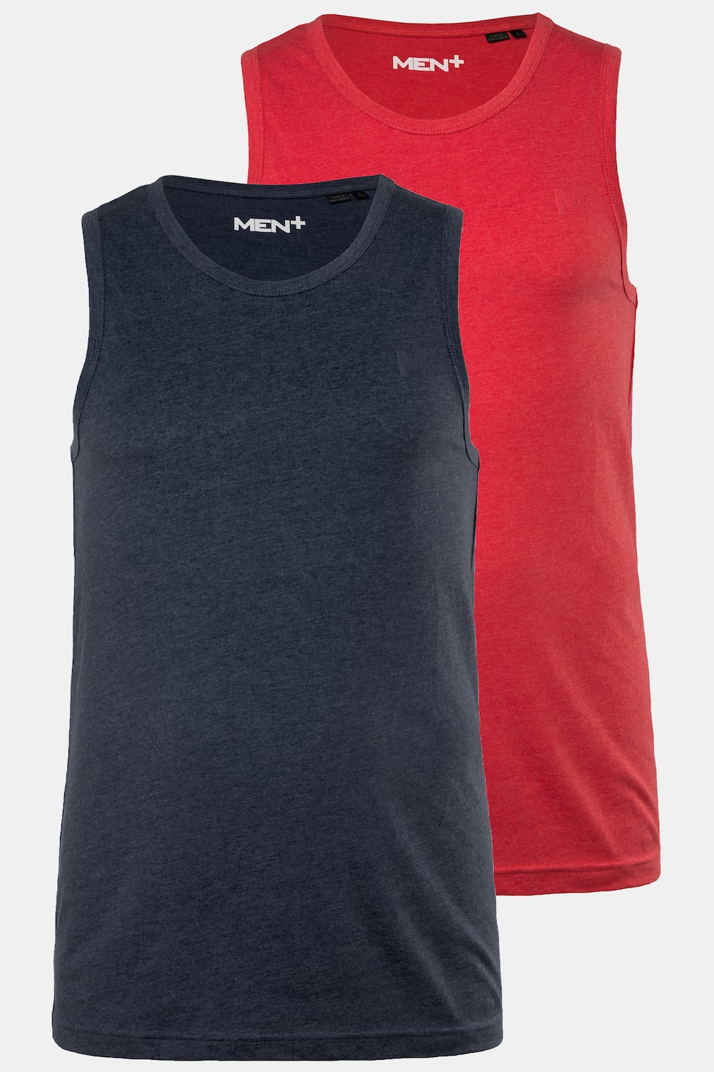 Men+ tanktop, basic, set van 2, ronde hals, tot 8XL