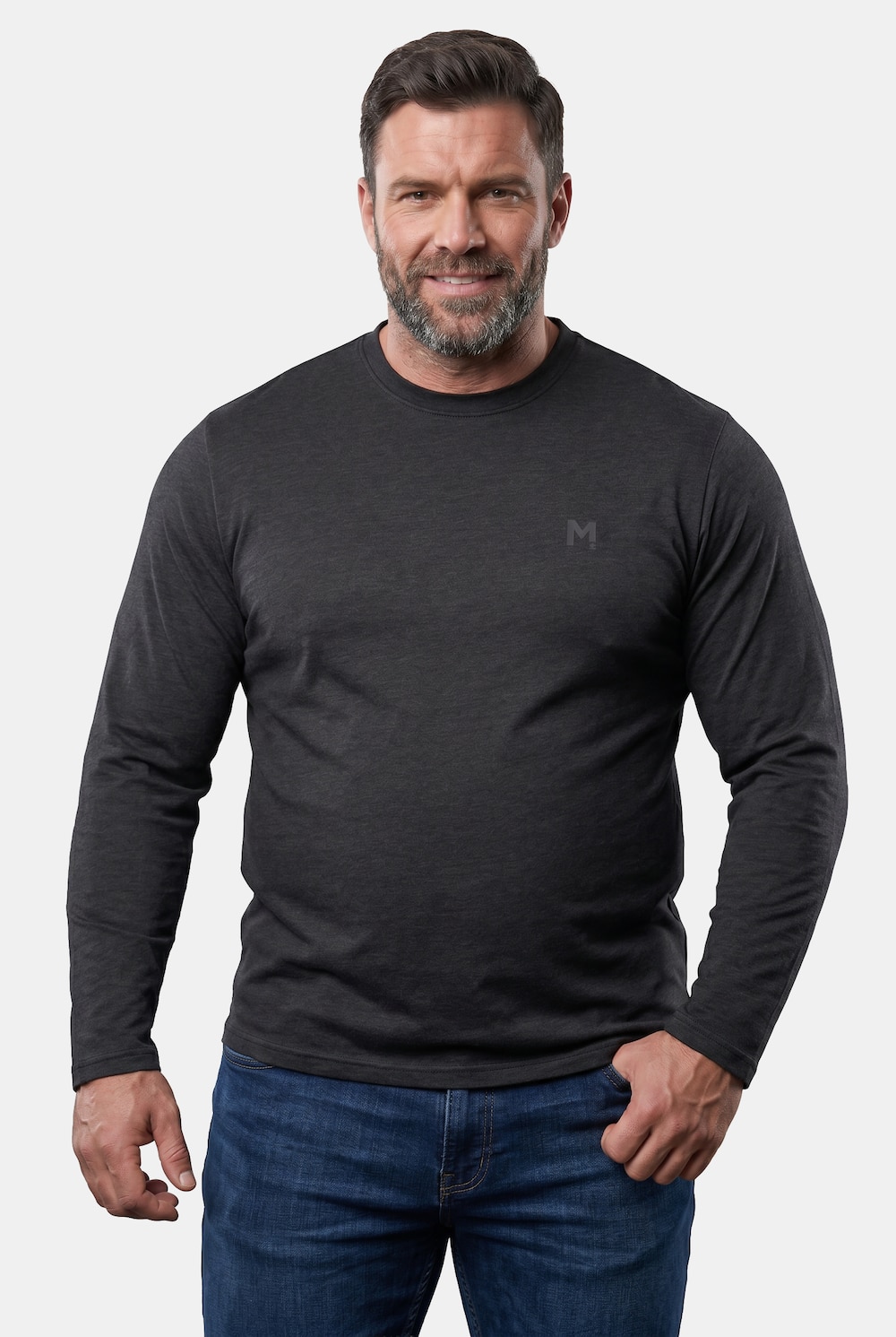 Langarmshirt, Basic, Rundhals, bis 8 XL