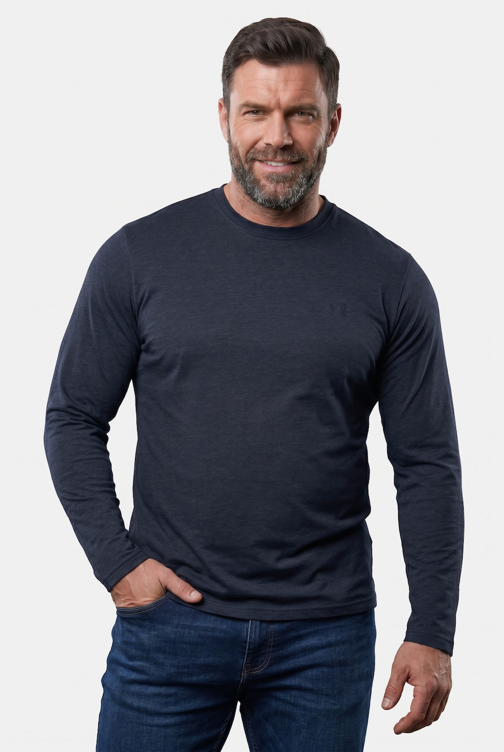 Langarmshirt, Basic, Rundhals, bis 8 XL