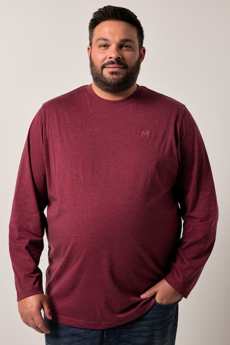 Men+ shirt met lange mouwen, basic, ronde hals, tot 8XL