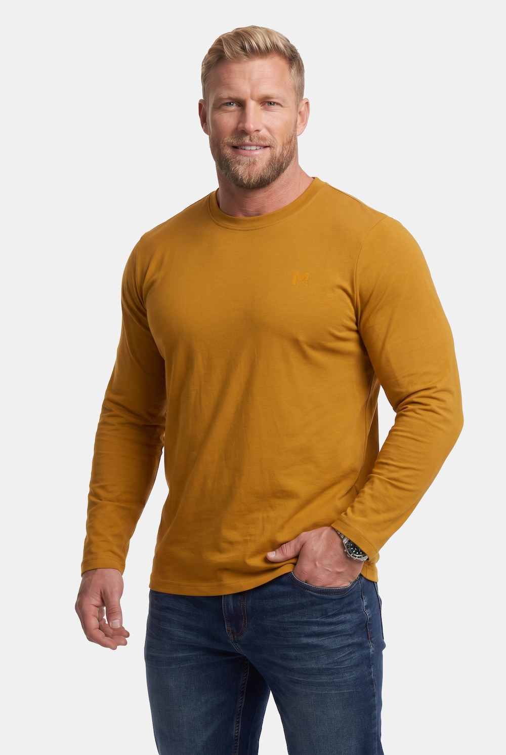 Langarmshirt, Basic, Rundhals, bis 8 XL