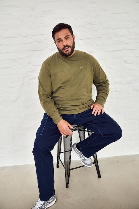 Men+ Langarmshirt, Basic, Rundhals, bis 8 XL