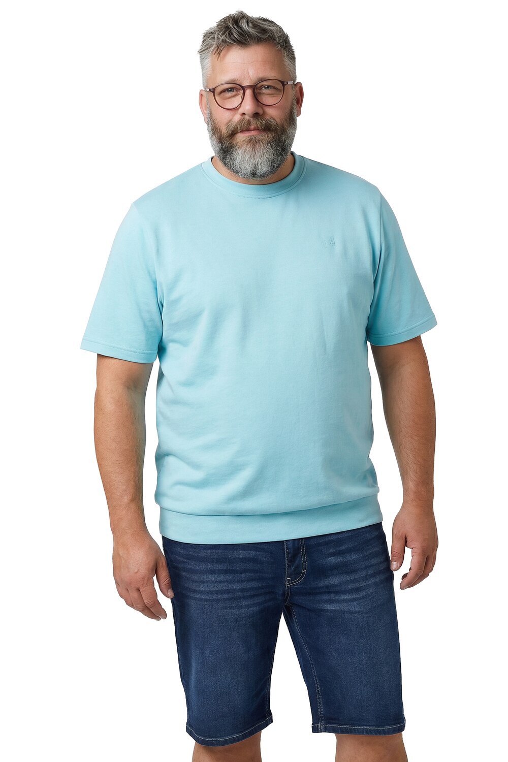 Stora storlekar T-shirt, Her, turkos, storlek: 6XL, Bomull/Viskos, Men Plus