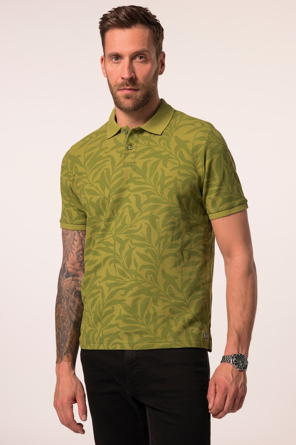 JP1880 poloshirt, korte mouwen, piqué, all-overprint, tot 8XL