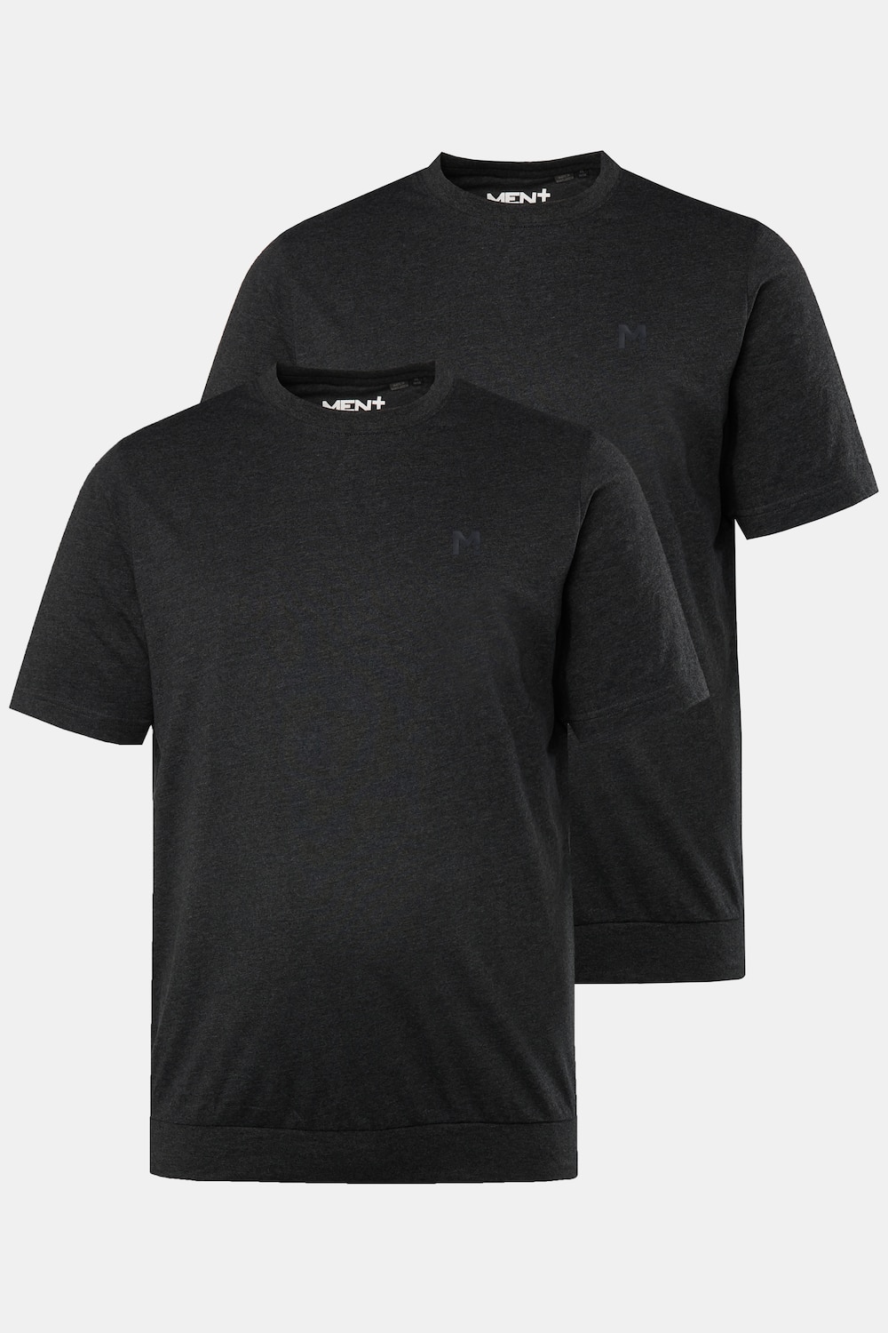 Men+ T-shirts, set van 2, Buik-Fit, basic, korte mouwen, tot 8XL