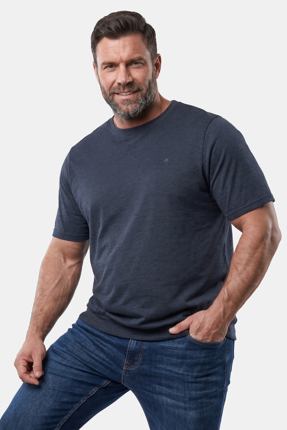 T-Shirts, 2er-Pack, Bauchfit, Basic, Halbarm, bis 10 XL