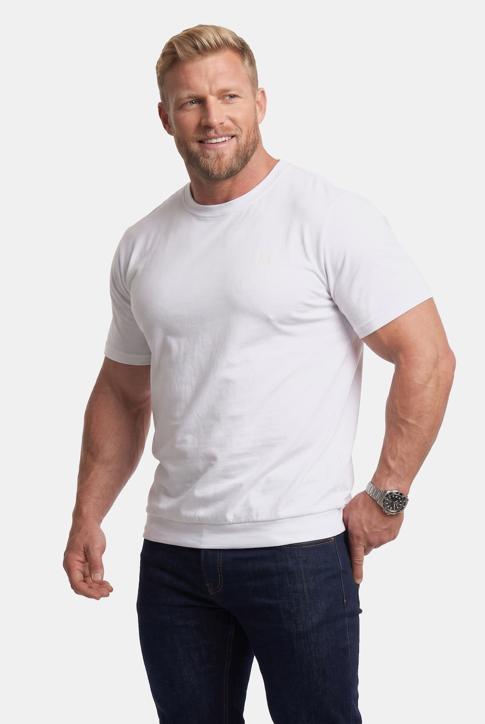 T-Shirts, 2er-Pack, Bauchfit, Basic, Halbarm, bis 10 XL